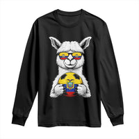 Funny Ecuador Alpaca Soccer Lover Long Sleeve Shirt South American Pride Gift