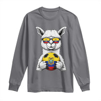 Funny Ecuador Alpaca Soccer Lover Long Sleeve Shirt South American Pride Gift