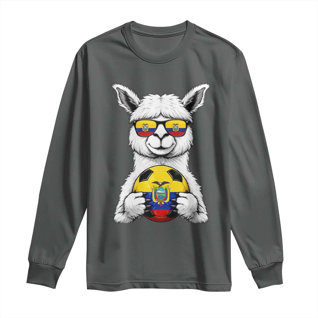 Funny Ecuador Alpaca Soccer Lover Long Sleeve Shirt South American Pride Gift