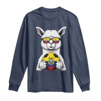 Funny Ecuador Alpaca Soccer Lover Long Sleeve Shirt South American Pride Gift