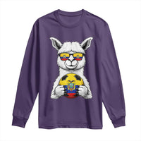 Funny Ecuador Alpaca Soccer Lover Long Sleeve Shirt South American Pride Gift