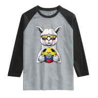 Funny Ecuador Alpaca Soccer Lover Raglan Shirt South American Pride Gift