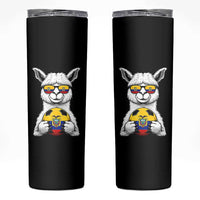 Funny Ecuador Alpaca Soccer Lover Skinny Tumbler South American Pride Gift