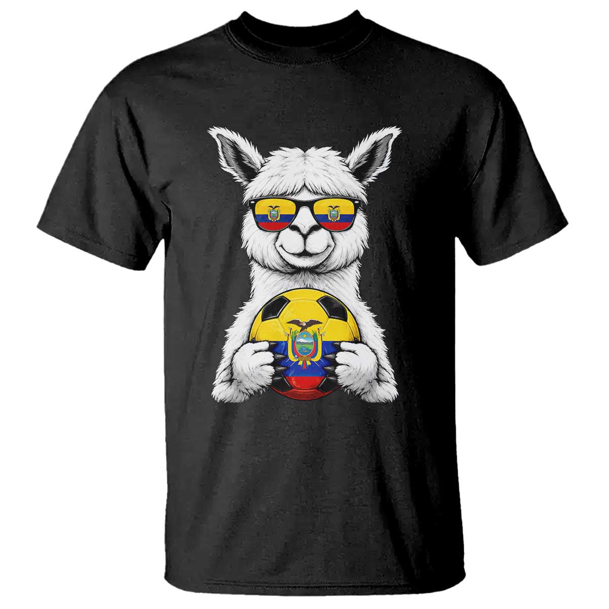 Funny Ecuador Alpaca Soccer Lover T Shirt South American Pride Gift