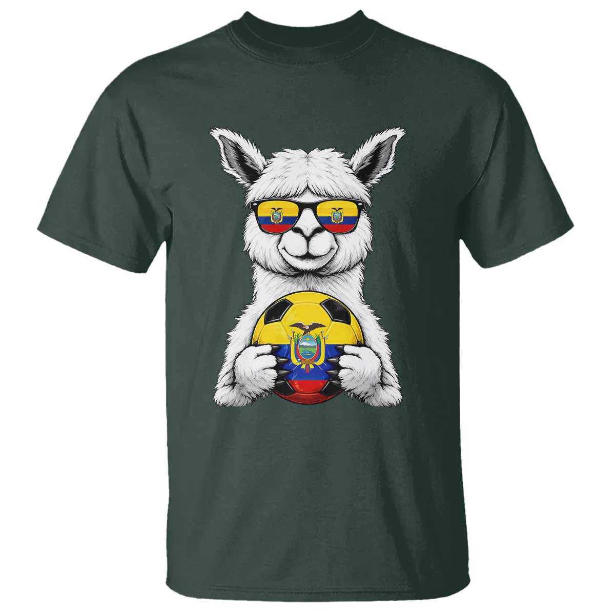 Funny Ecuador Alpaca Soccer Lover T Shirt South American Pride Gift
