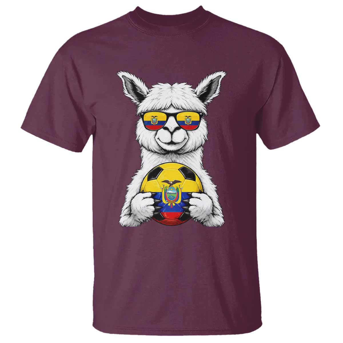 Funny Ecuador Alpaca Soccer Lover T Shirt South American Pride Gift