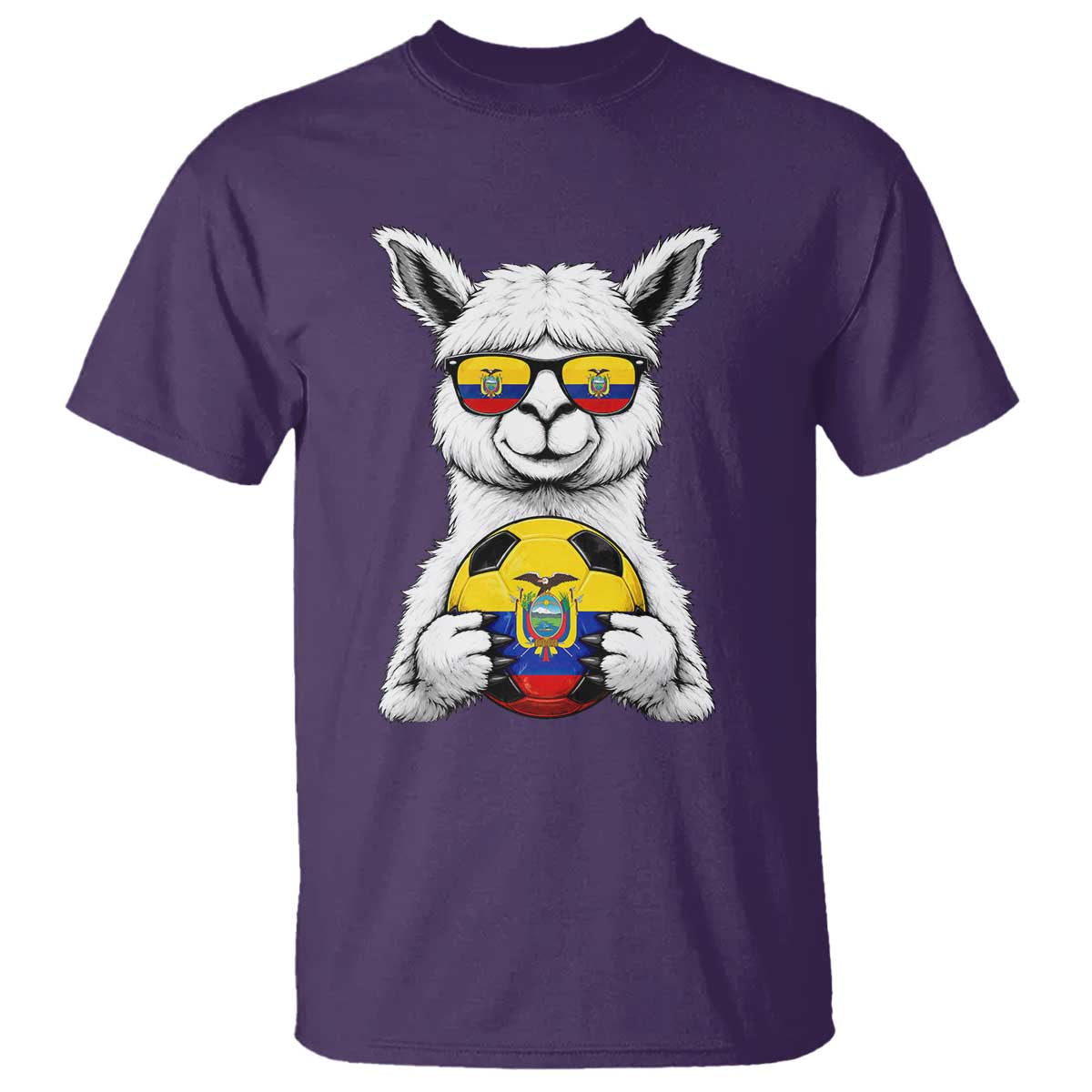 Funny Ecuador Alpaca Soccer Lover T Shirt South American Pride Gift