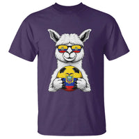 Funny Ecuador Alpaca Soccer Lover T Shirt South American Pride Gift