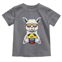 Funny Ecuador Alpaca Soccer Lover Toddler T Shirt South American Pride Gift