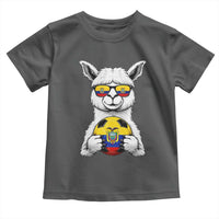 Funny Ecuador Alpaca Soccer Lover Toddler T Shirt South American Pride Gift