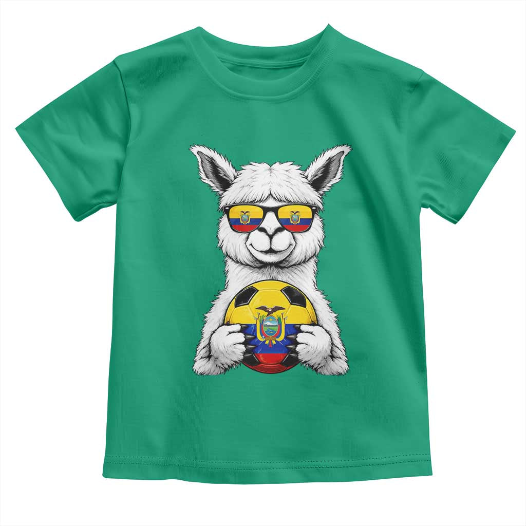 Funny Ecuador Alpaca Soccer Lover Toddler T Shirt South American Pride Gift
