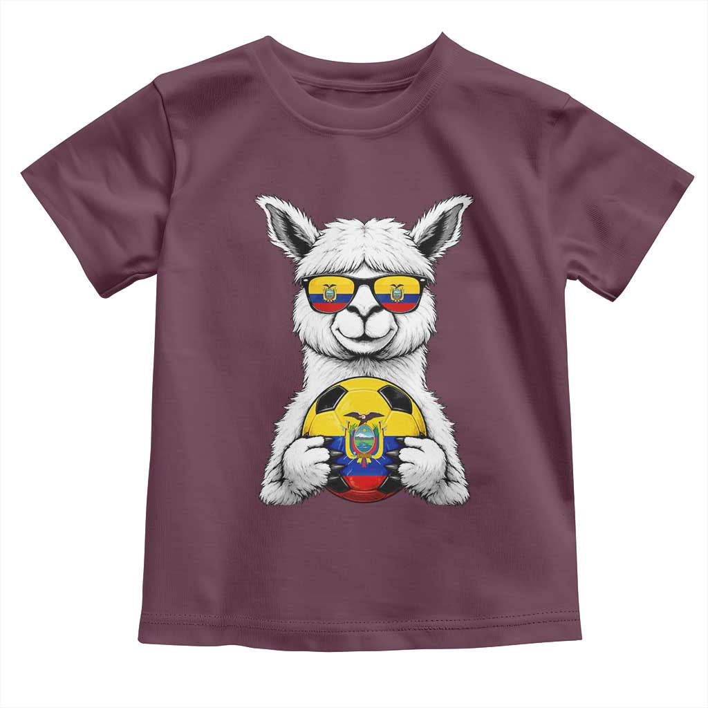Funny Ecuador Alpaca Soccer Lover Toddler T Shirt South American Pride Gift