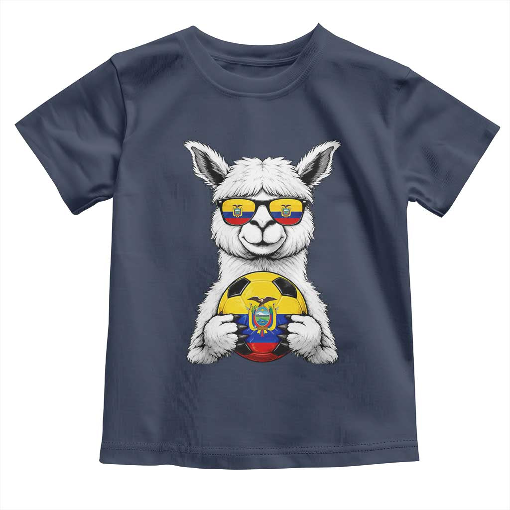 Funny Ecuador Alpaca Soccer Lover Toddler T Shirt South American Pride Gift