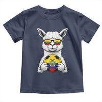 Funny Ecuador Alpaca Soccer Lover Toddler T Shirt South American Pride Gift