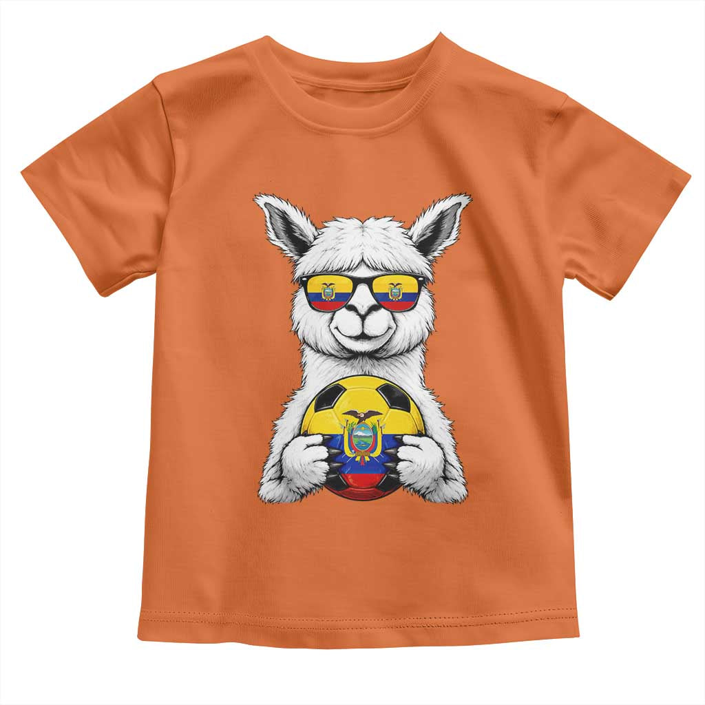 Funny Ecuador Alpaca Soccer Lover Toddler T Shirt South American Pride Gift