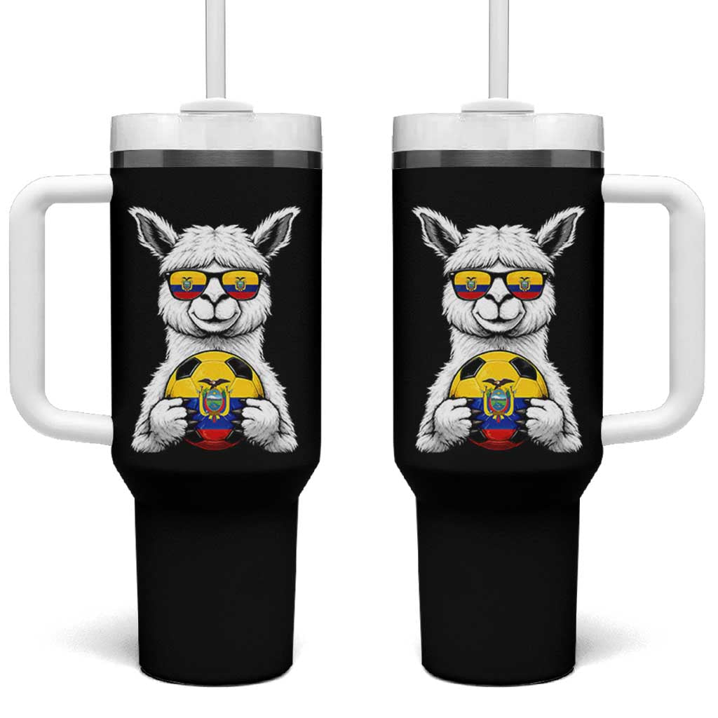 Funny Ecuador Alpaca Soccer Lover Tumbler With Handle South American Pride Gift