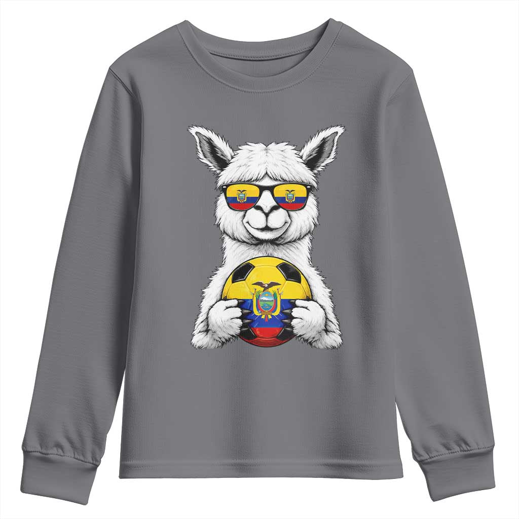 Funny Ecuador Alpaca Soccer Lover Youth Sweatshirt South American Pride Gift