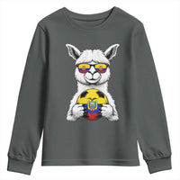 Funny Ecuador Alpaca Soccer Lover Youth Sweatshirt South American Pride Gift