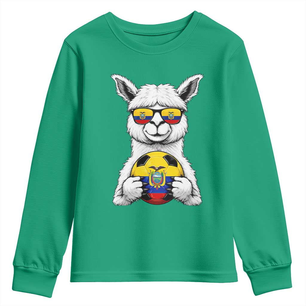 Funny Ecuador Alpaca Soccer Lover Youth Sweatshirt South American Pride Gift