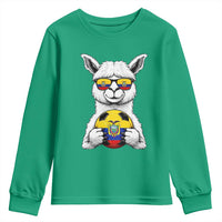 Funny Ecuador Alpaca Soccer Lover Youth Sweatshirt South American Pride Gift
