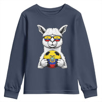 Funny Ecuador Alpaca Soccer Lover Youth Sweatshirt South American Pride Gift