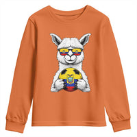 Funny Ecuador Alpaca Soccer Lover Youth Sweatshirt South American Pride Gift