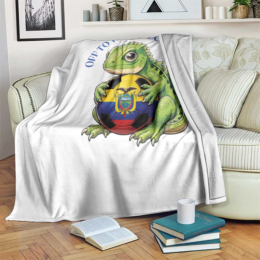 Off To Watch Ecuador Throw Blanket Funny Ecuador Iguana Soccer Fan Gift