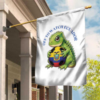 Off To Watch Ecuador Garden Flag Funny Ecuador Iguana Soccer Fan Gift