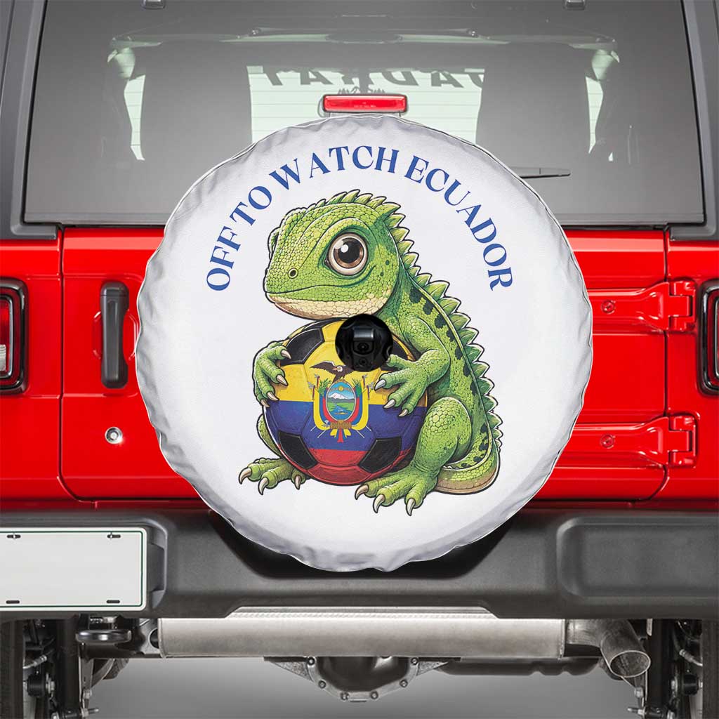 Off To Watch Ecuador Spare Tire Cover Funny Ecuador Iguana Soccer Fan Gift