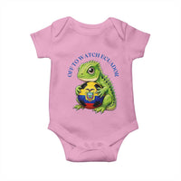 Off To Watch Ecuador Baby Onesie Funny Ecuador Iguana Soccer Fan Gift