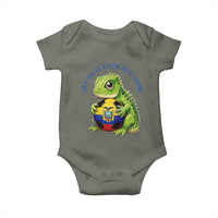 Off To Watch Ecuador Baby Onesie Funny Ecuador Iguana Soccer Fan Gift