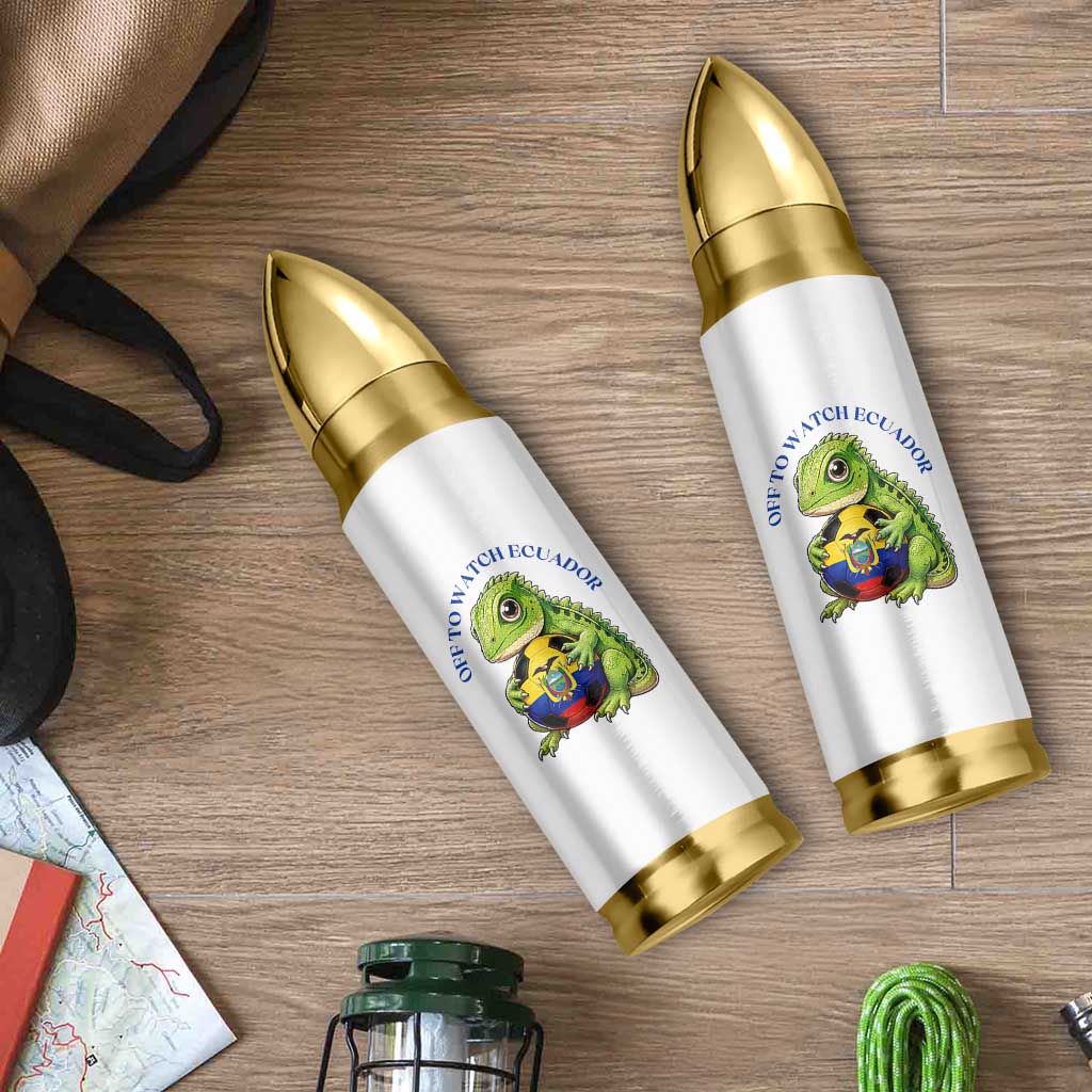 Off To Watch Ecuador Bullet Tumbler Funny Ecuador Iguana Soccer Fan Gift
