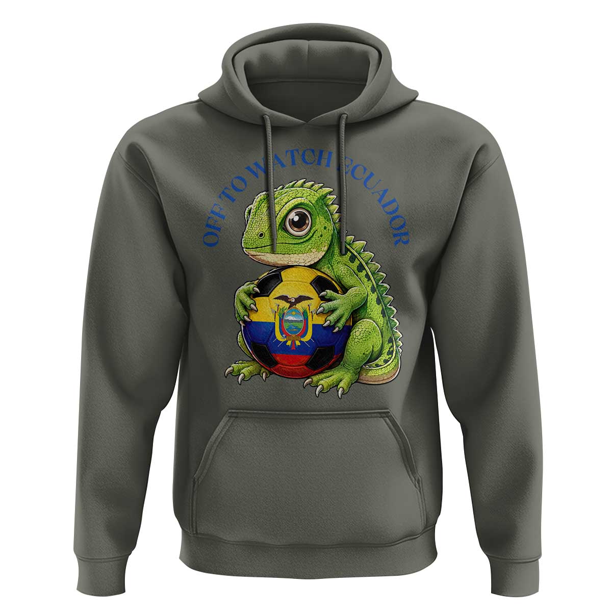 Off To Watch Ecuador Hoodie Funny Ecuador Iguana Soccer Fan Gift