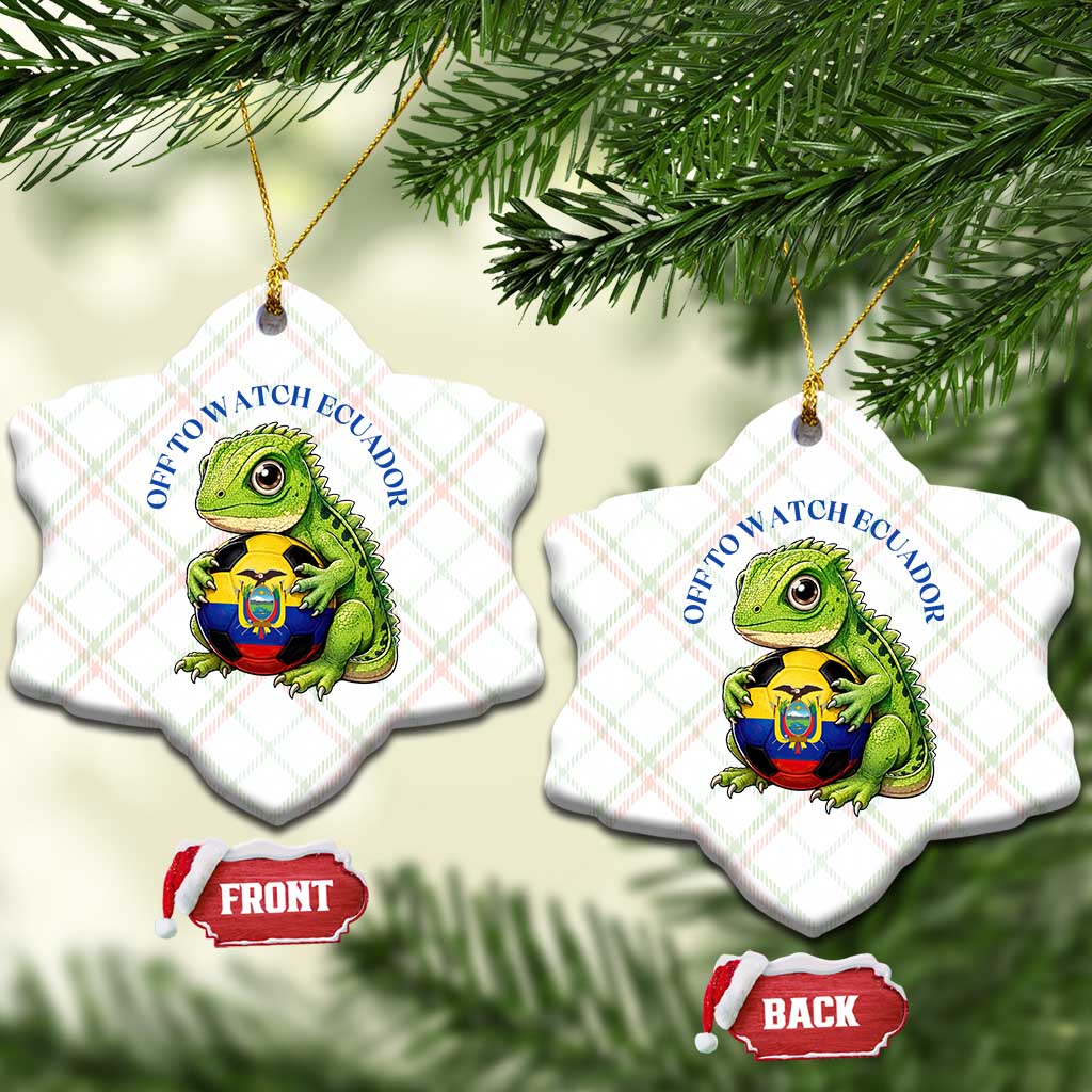 Off To Watch Ecuador Ceramic Ornament Funny Ecuador Iguana Soccer Fan Gift