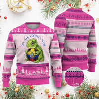 Off To Watch Ecuador Ugly Christmas Sweater Funny Ecuador Iguana Soccer Fan Gift