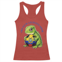 Off To Watch Ecuador Racerback Tank Top Funny Ecuador Iguana Soccer Fan Gift