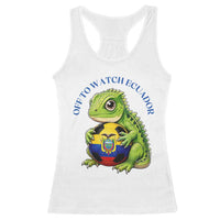 Off To Watch Ecuador Racerback Tank Top Funny Ecuador Iguana Soccer Fan Gift