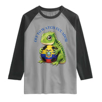 Off To Watch Ecuador Raglan Shirt Funny Ecuador Iguana Soccer Fan Gift