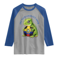 Off To Watch Ecuador Raglan Shirt Funny Ecuador Iguana Soccer Fan Gift