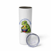 Off To Watch Ecuador Skinny Tumbler Funny Ecuador Iguana Soccer Fan Gift