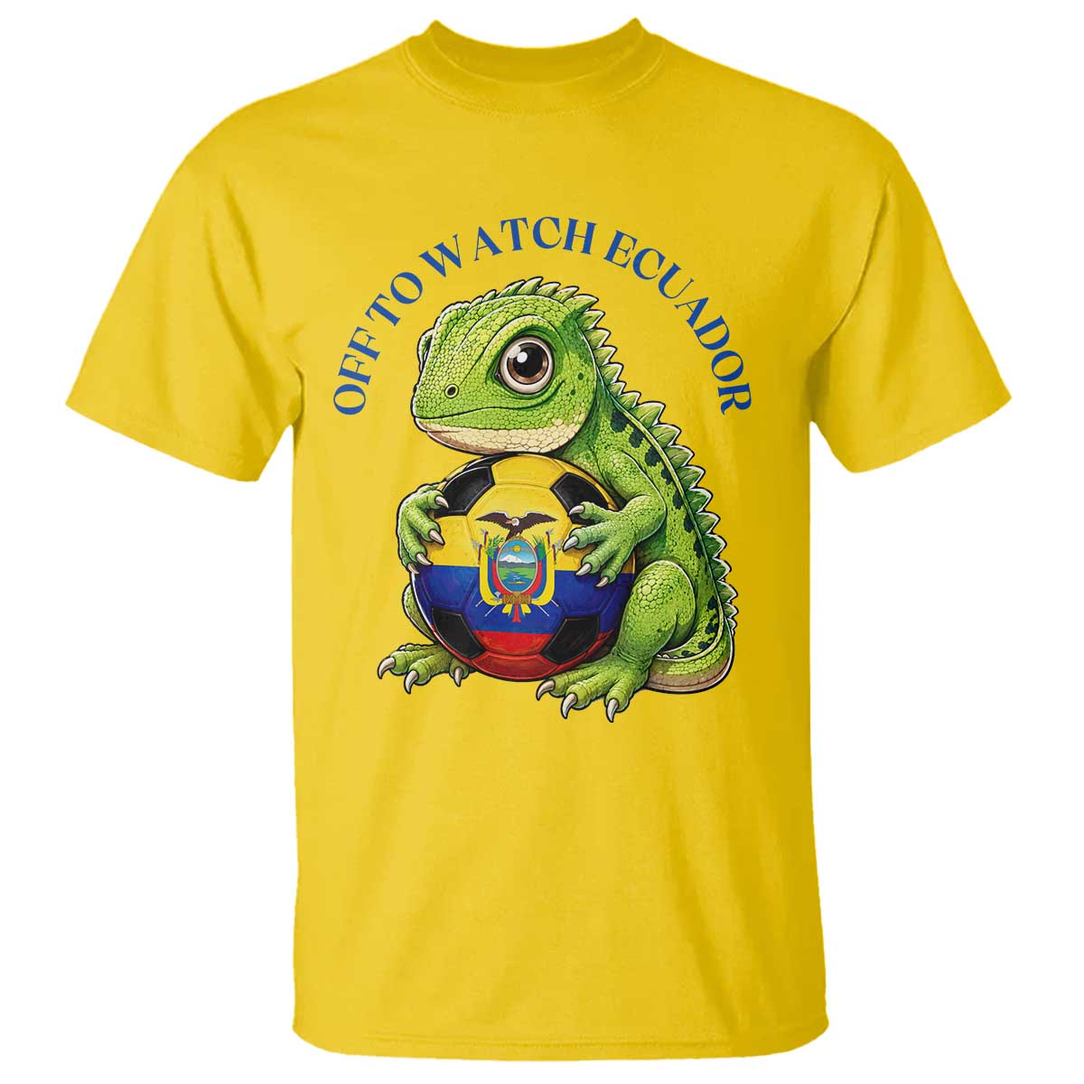 Off To Watch Ecuador T Shirt Funny Ecuador Iguana Soccer Fan Gift