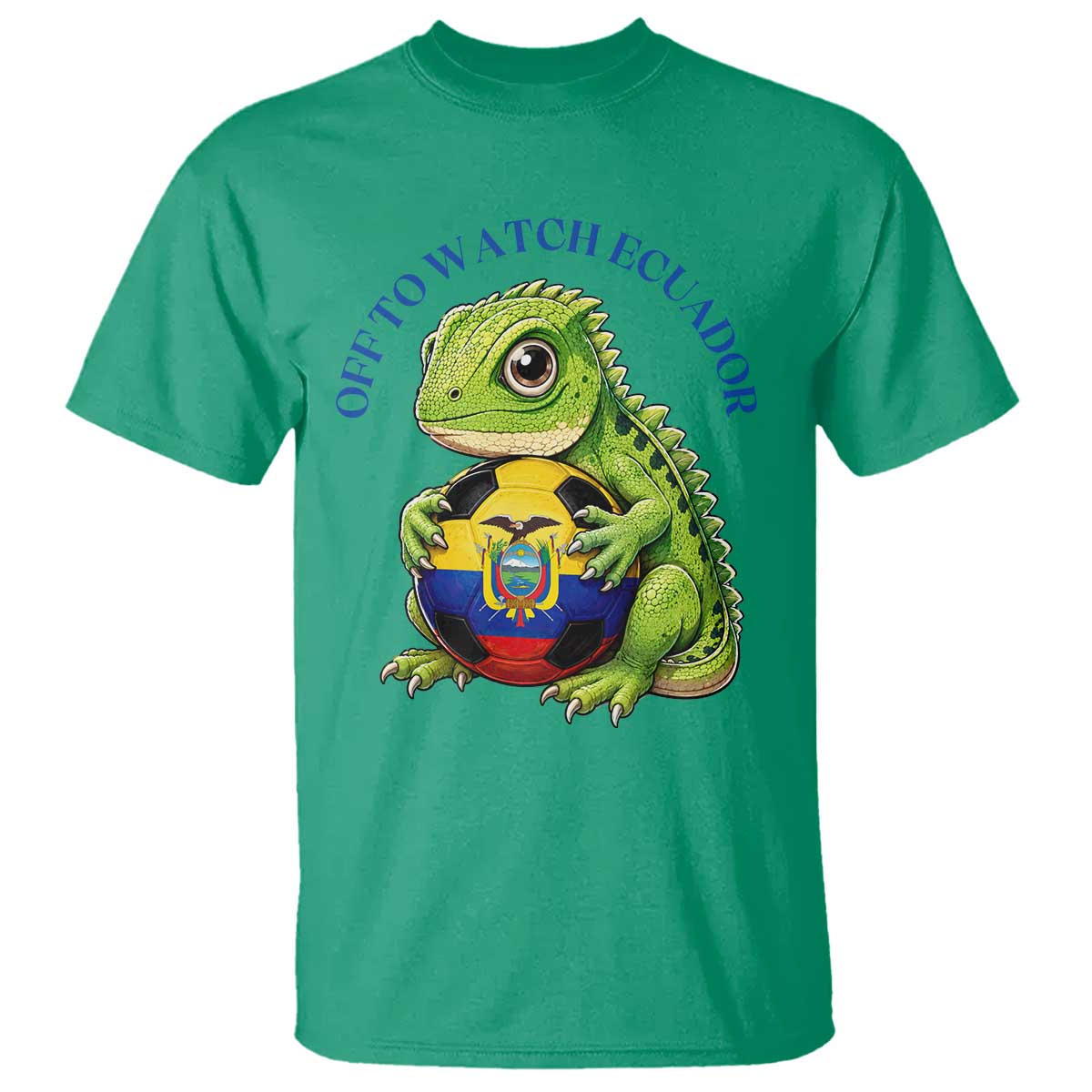 Off To Watch Ecuador T Shirt Funny Ecuador Iguana Soccer Fan Gift