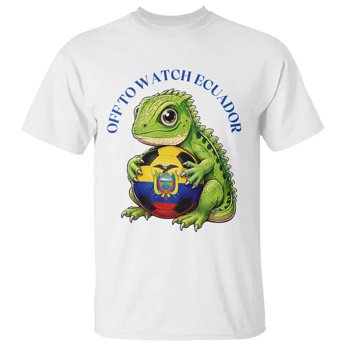 Off To Watch Ecuador T Shirt Funny Ecuador Iguana Soccer Fan Gift