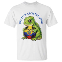 Off To Watch Ecuador T Shirt Funny Ecuador Iguana Soccer Fan Gift