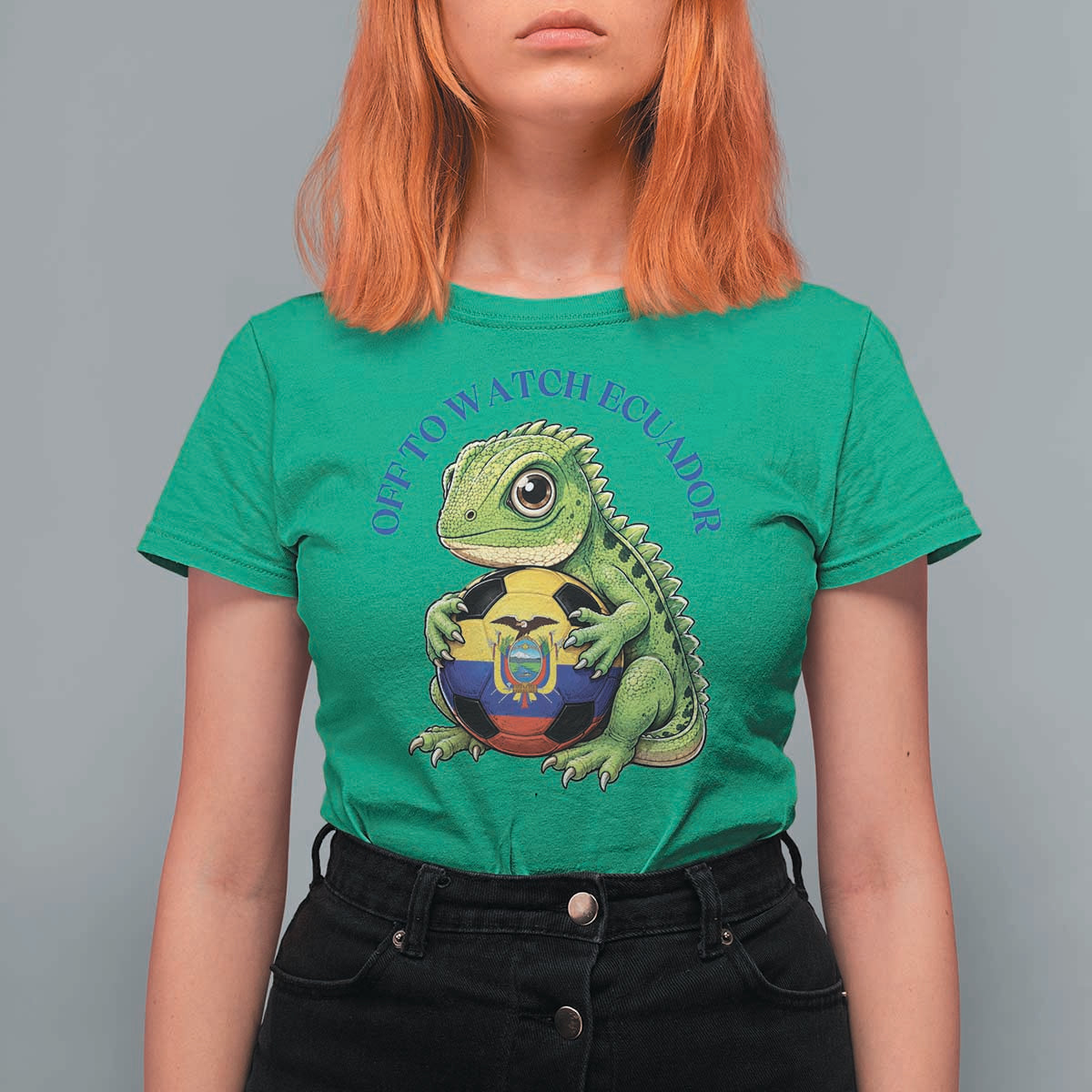 Off To Watch Ecuador T Shirt For Women Funny Ecuador Iguana Soccer Fan Gift