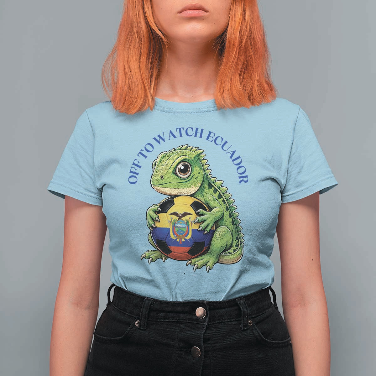 Off To Watch Ecuador T Shirt For Women Funny Ecuador Iguana Soccer Fan Gift