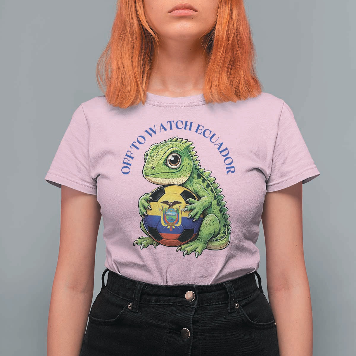 Off To Watch Ecuador T Shirt For Women Funny Ecuador Iguana Soccer Fan Gift