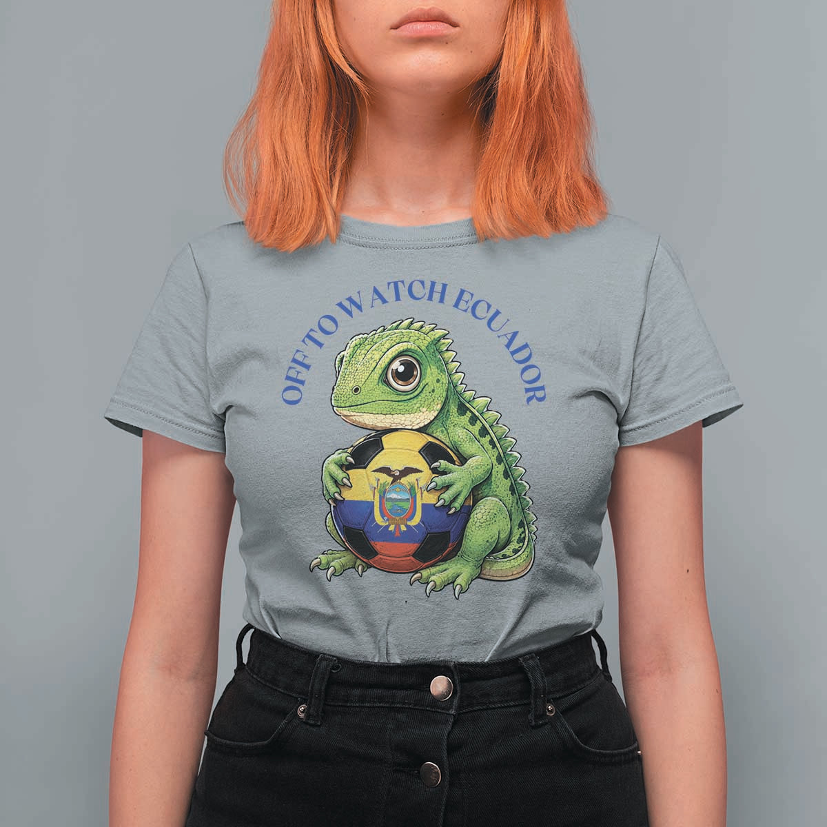 Off To Watch Ecuador T Shirt For Women Funny Ecuador Iguana Soccer Fan Gift