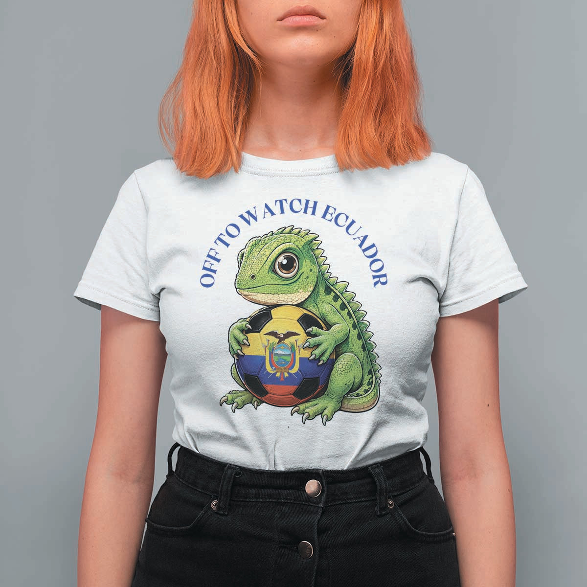 Off To Watch Ecuador T Shirt For Women Funny Ecuador Iguana Soccer Fan Gift