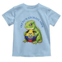 Off To Watch Ecuador Toddler T Shirt Funny Ecuador Iguana Soccer Fan Gift